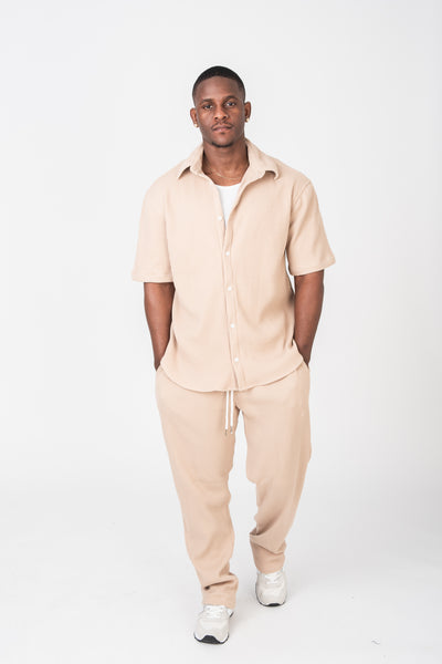 Pantalon jogger gaufré en coton