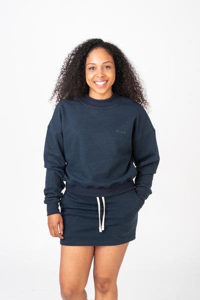 High-neck sweatshirt in organic cotton