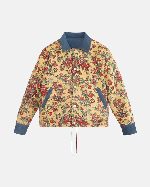 Reversible cropped jacket - floral corduroy S