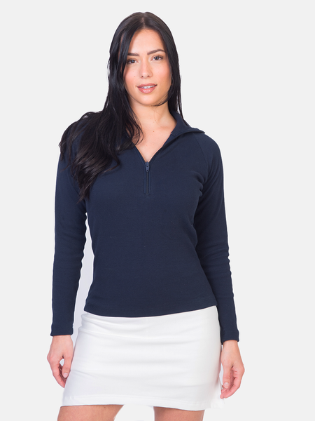 Ribbed zip-up sweater