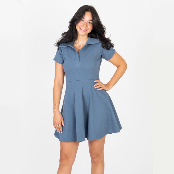 Robe tennis col Johnny côtelée