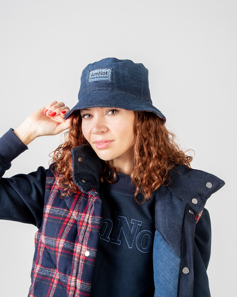 Plaid bucket hat