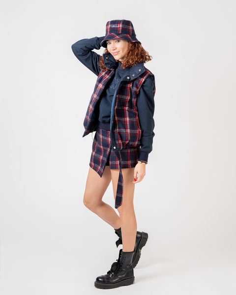 Plaid bucket hat