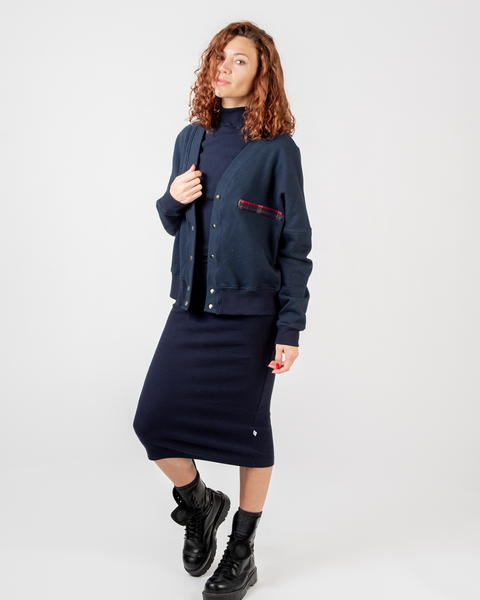 Organic cotton cropped cardigan