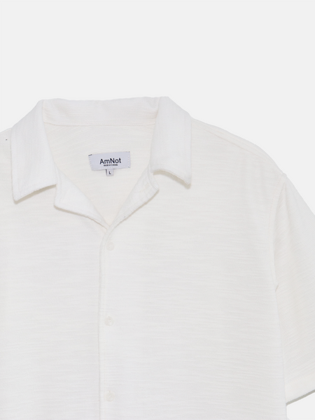 Chemise retro blanc texturé