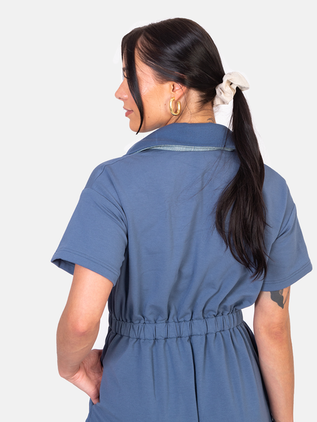 Combishort sport col polo zippé