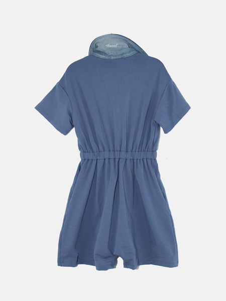 Combishort sport col polo zippé