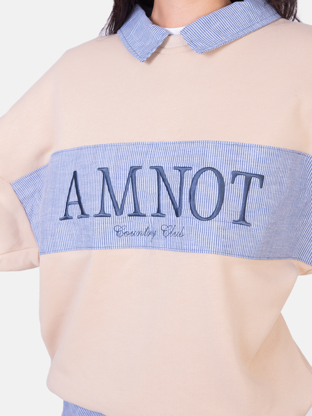 Sweat col chemise en coton bio