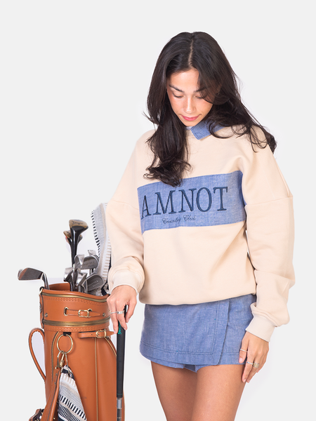 Sweat col chemise en coton bio