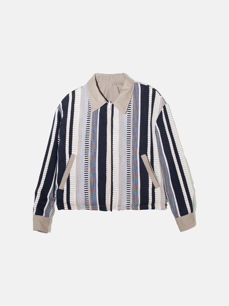 Jacquard cropped reversible jacket