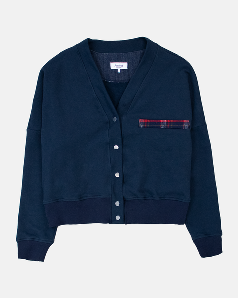 Organic cotton cropped cardigan