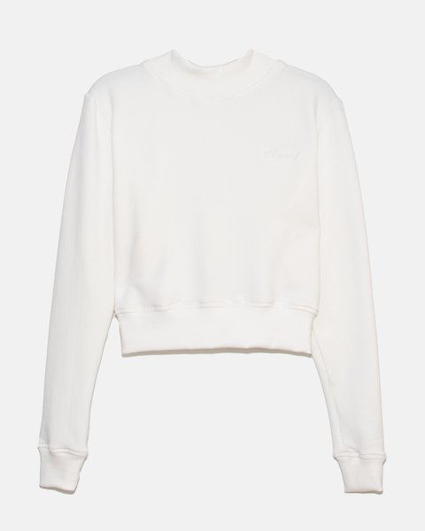 High-neck crop sweatshirt in bamboo fleece