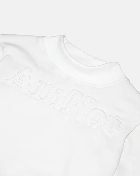 High-neck crop sweatshirt in organic cotton