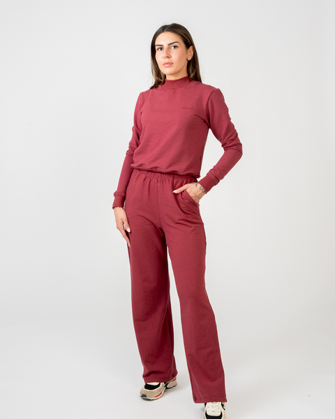 Wide leg bamboo fleece jogging pants