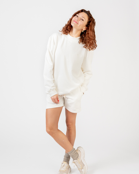 Loose fit bamboo fleece jogging shorts