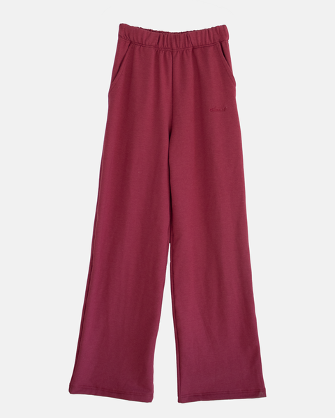Wide leg bamboo fleece jogging pants