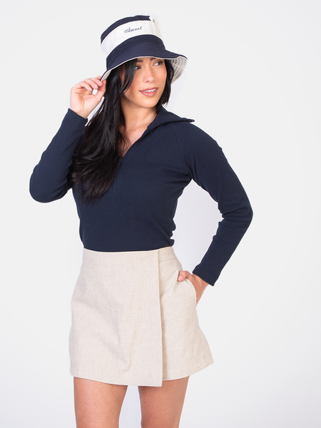 Recycled linen skort