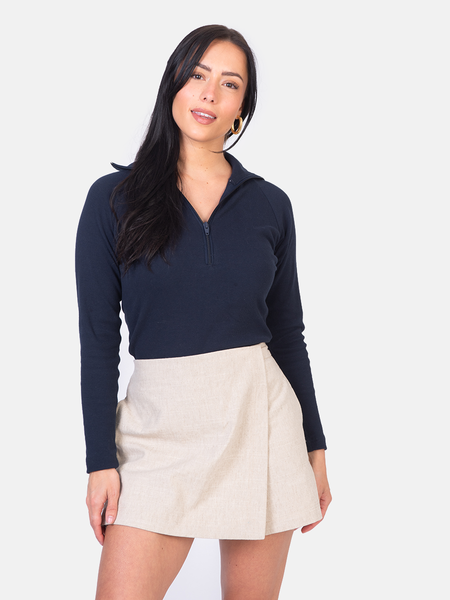 Recycled linen skort