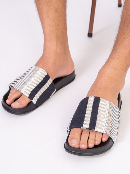 Recycled denim slide sandal