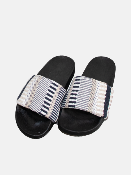 Recycled denim slide sandal