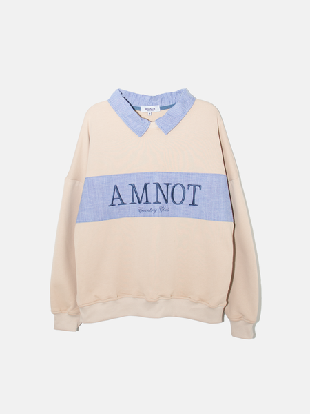 Sweat col chemise en coton bio