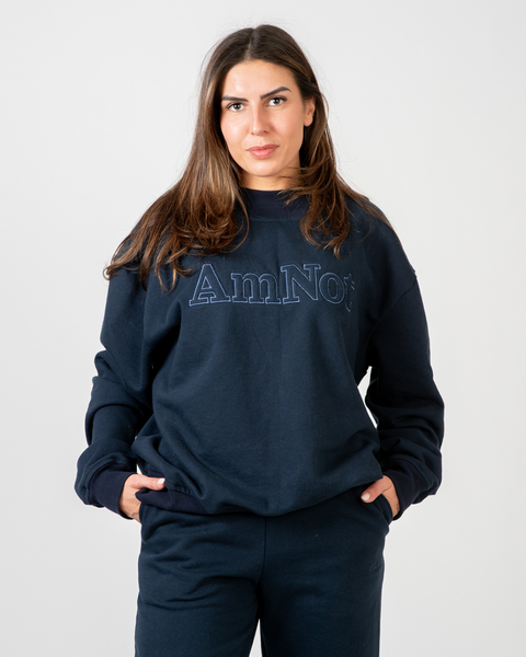 High-neck sweatshirt in organic cotton