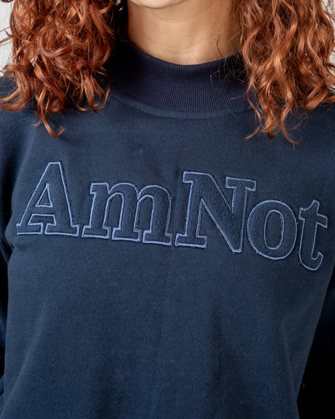 High-neck crop sweatshirt in organic cotton