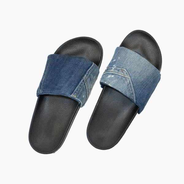 Sandale slide denim recyclé homme
