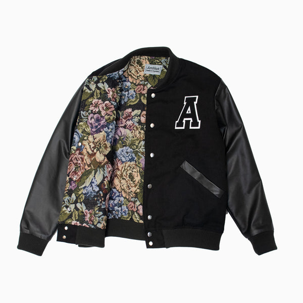 Reversible Varsity Jacket - Black Floral