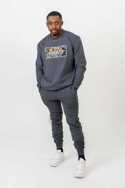 Crewneck broderie AmNot - Fleuri noir