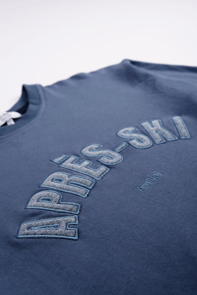 Crewneck Après-Ski - Embroidered Blue Denim