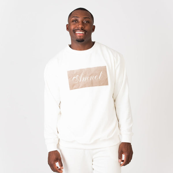 Crewneck Signature AmNot - Velours côtelé taupe