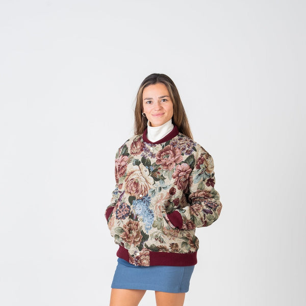 Reversible Varsity jacket - Floral denim