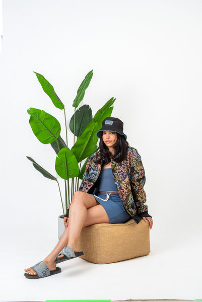 Reversible Varsity Jacket - Black Floral
