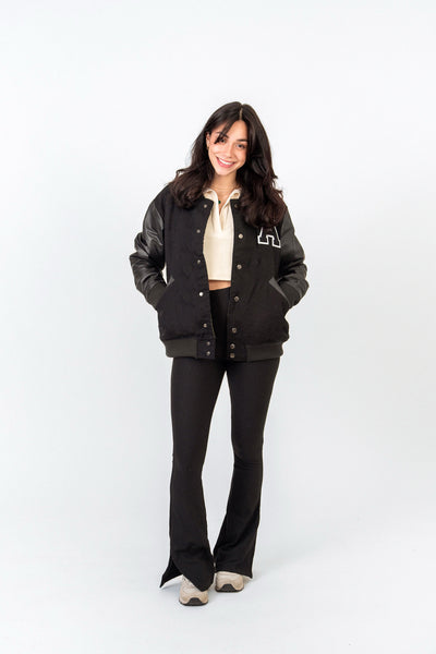 Reversible Varsity Jacket - Black Floral