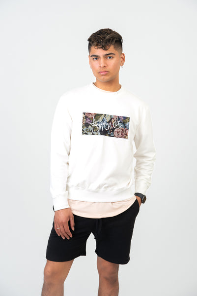 Crewneck broderie AmNot - Fleuri noir