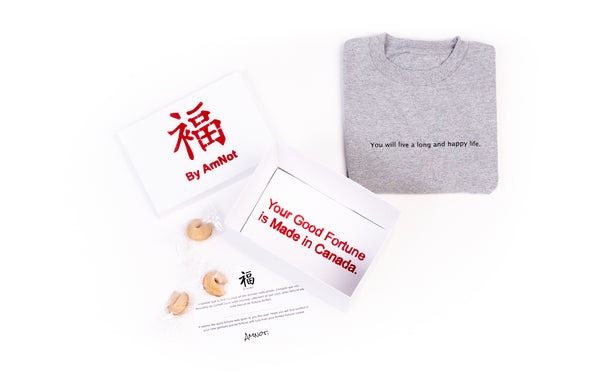 T-SHIRT UNISEXE GRIS CHINÉ GOOD FORTUNE