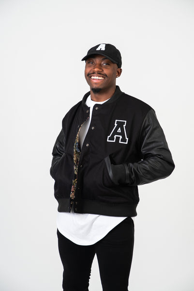 Reversible Varsity Jacket - Black Floral