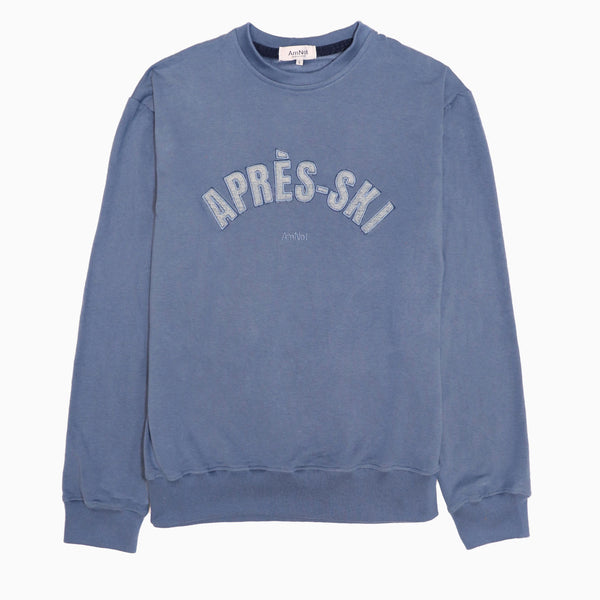 Crewneck Après-Ski - Embroidered Blue Denim