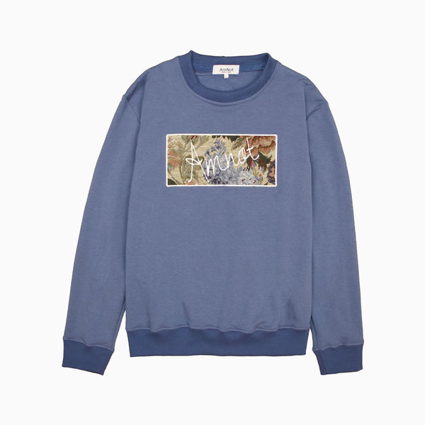 Crewneck broderie AmNot - Fleuri Denim