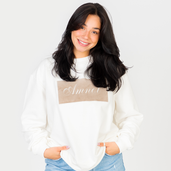 Crewneck Signature AmNot - Velours côtelé taupe