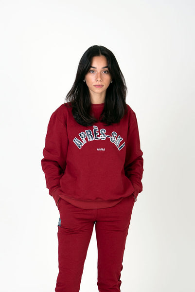 Crewneck Après-Ski - Embroidered red