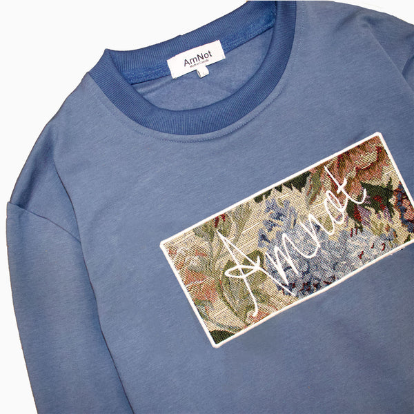 Crewneck broderie AmNot - Fleuri Denim