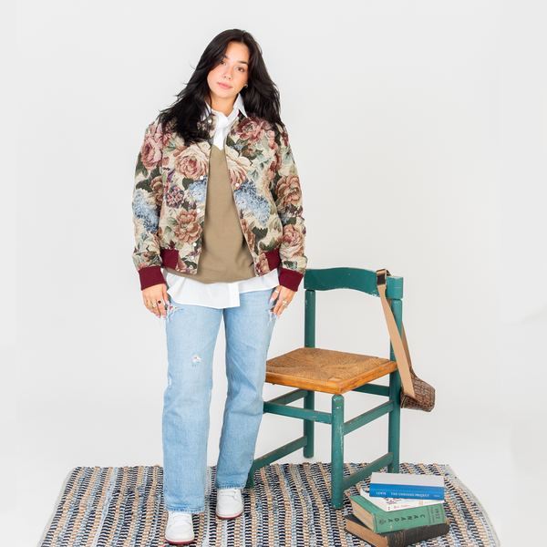 Reversible Varsity jacket - Floral denim