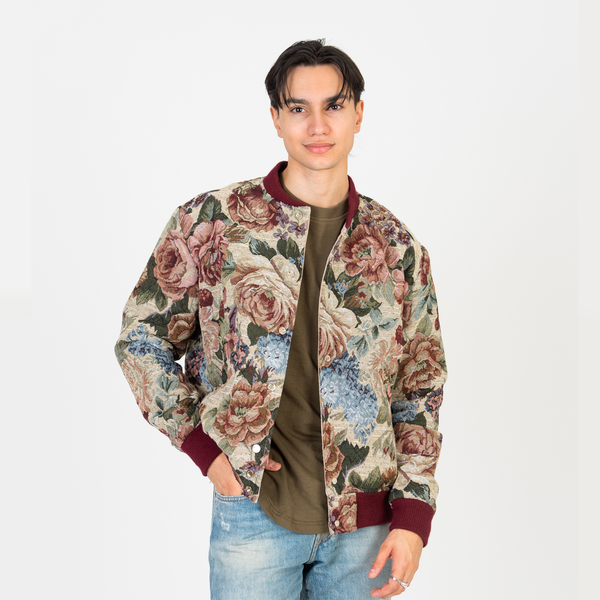Reversible Varsity jacket - Floral denim