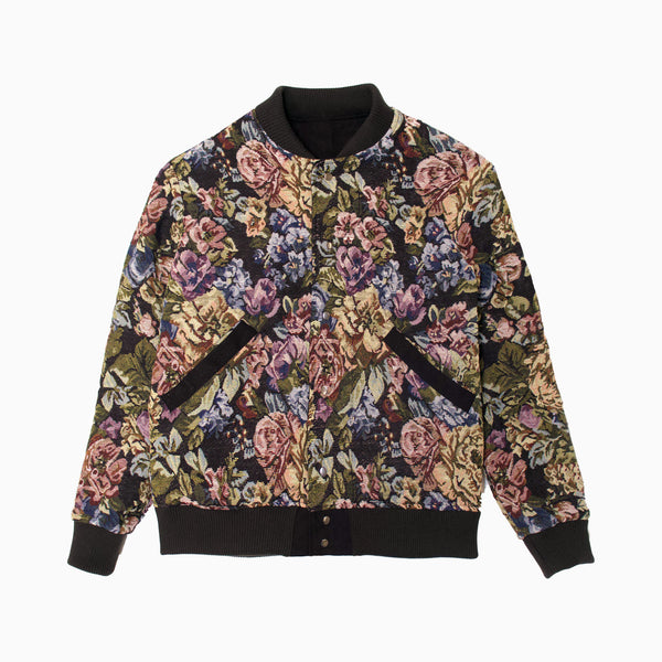 Reversible Varsity Jacket - Black Floral