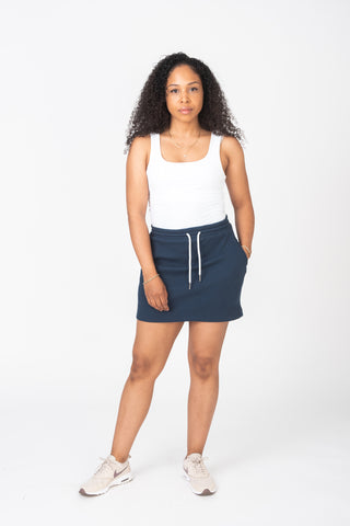 cotton blend waffle skirt