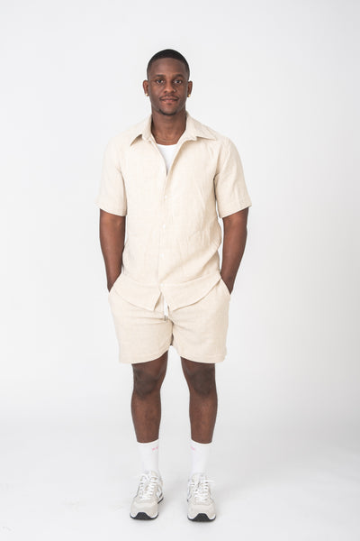 linen-effect shorts