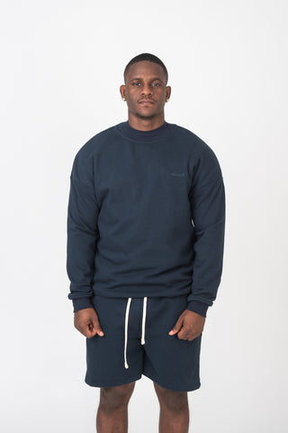 High-neck sweatshirt in organic cotton