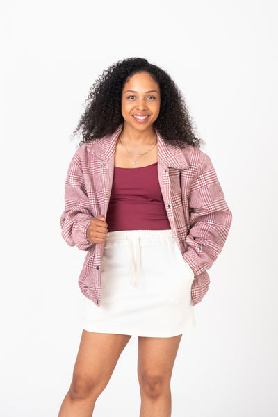 Blouson style aviateur - tartan réversible